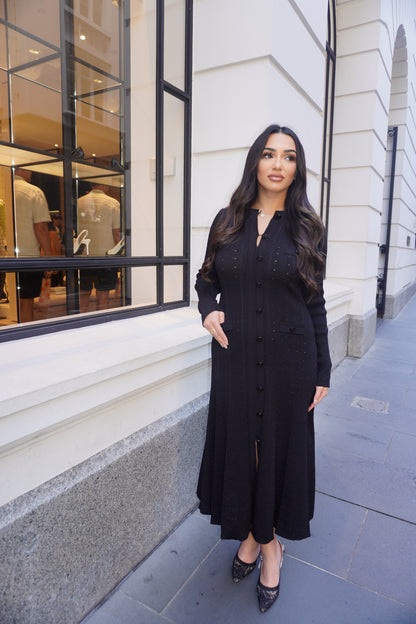 ELEANOR LONG SLEEVES DRESS - BLACK