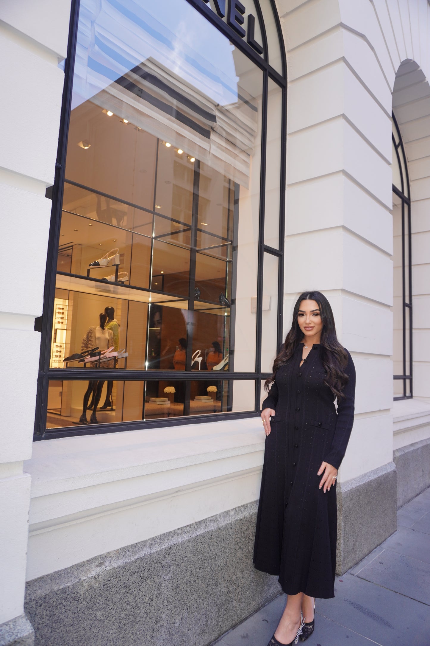 ELEANOR LONG SLEEVES DRESS - BLACK