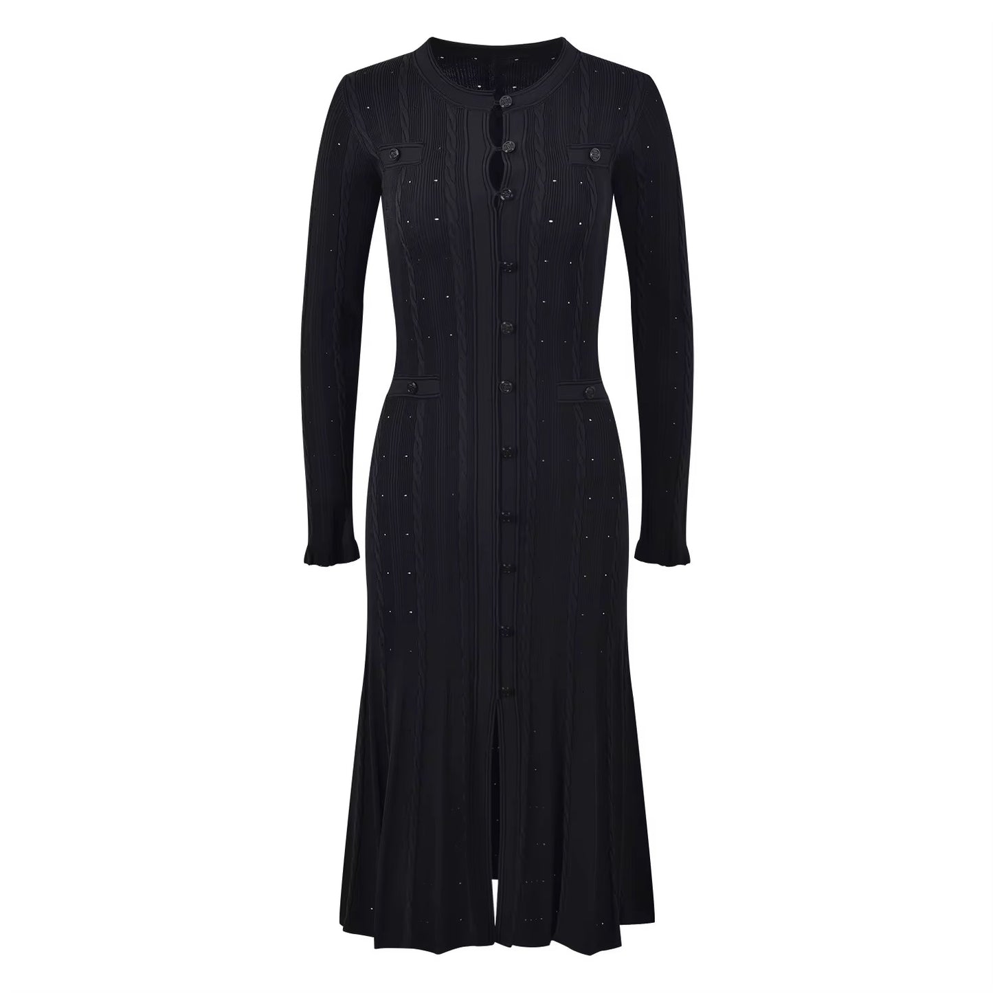 ELEANOR LONG SLEEVES DRESS - BLACK
